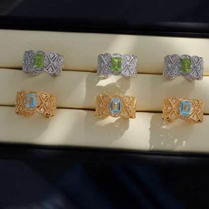 Bague en filigrane de corde de topaze naturelle 6219