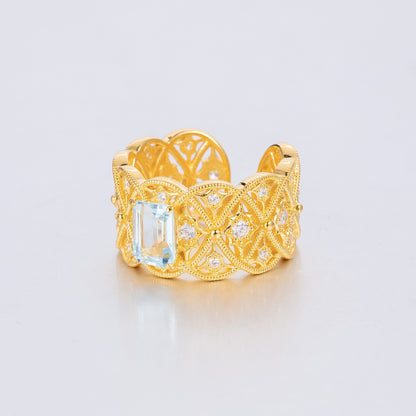 Bague en filigrane de corde de topaze naturelle 6219