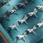Boucles d'oreilles libellule élément en tissu 6234