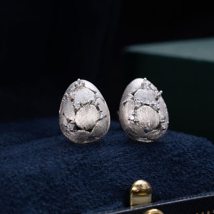 Boucles d'oreilles Oeuf Brossé 6238