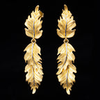 Boucles d'oreilles soyeuses à longues feuilles 6239