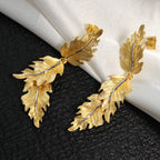 Boucles d'oreilles soyeuses à longues feuilles 6239
