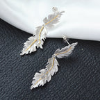 Boucles d'oreilles soyeuses à longues feuilles 6239