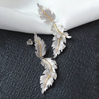 Boucles d'oreilles soyeuses à longues feuilles 6239