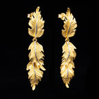 Boucles d'oreilles soyeuses à longues feuilles 6239
