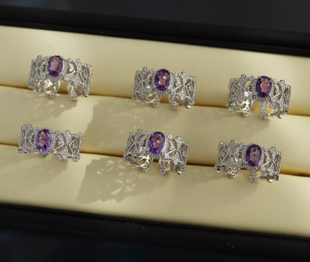 Bague en filigrane ajourée florale 6240