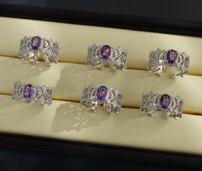 Bague en filigrane ajourée florale 6240