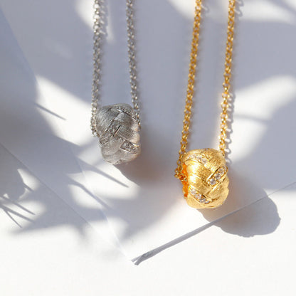 Collier avec bague à motif en tissu 6256