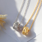 Collier avec bague à motif en tissu 6256