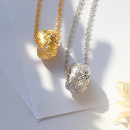 Collier avec bague à motif en tissu 6256