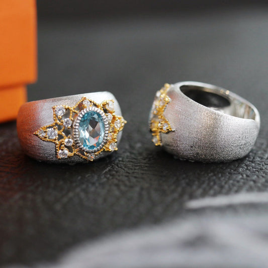 Bague Étoilée Topaze Naturelle 6273