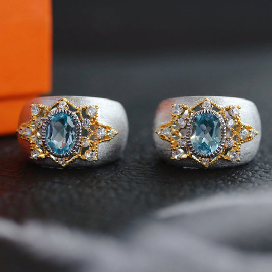 Bague Étoilée Topaze Naturelle 6273