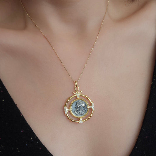 Pendentif pièce de monnaie grecque 6291
