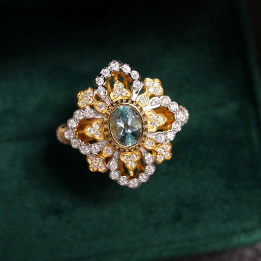 Bague florale de trèfle complexe 6303