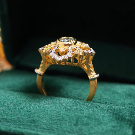 Bague florale de trèfle complexe 6303