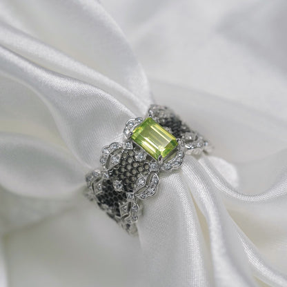 Bague en dentelle avec pierres précieuses naturelles 6305