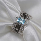 Bague en dentelle avec pierres précieuses naturelles 6305