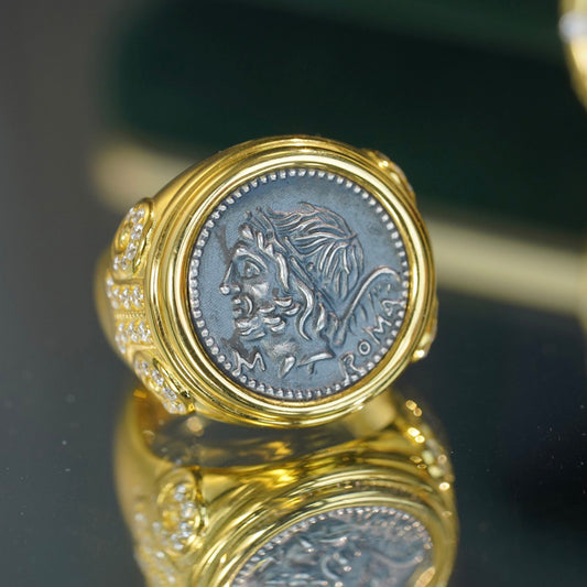 Bague Héraclès en monnaie romaine 6337