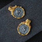 Pendentif pièce de monnaie romaine cadre lion 6339