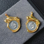 Pendentif léopard pièce de monnaie romaine 6353