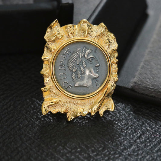 Pendentif à grosse épingle en pièce de monnaie romaine 6354