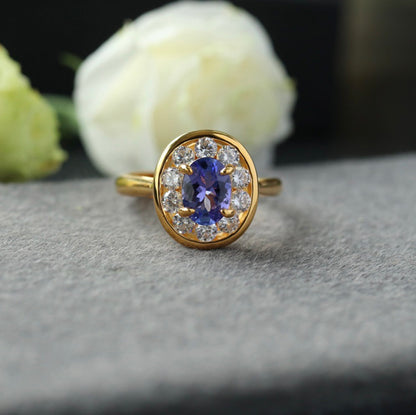 Bague ovale Halo Gem 6356