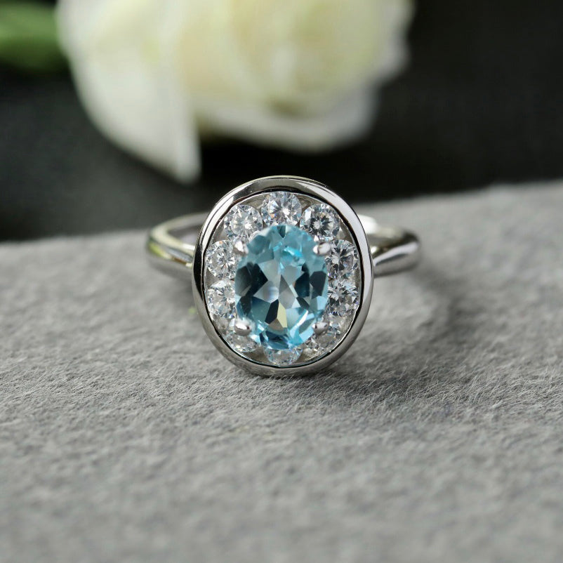 Bague ovale Halo Gem 6356