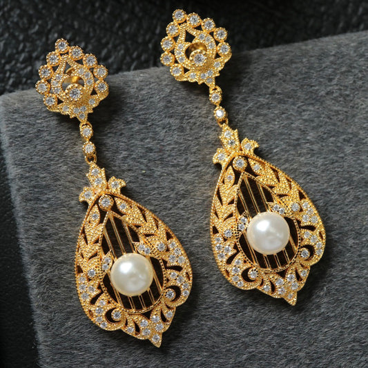 Boucles d'oreilles en perles filigranes florales 6367
