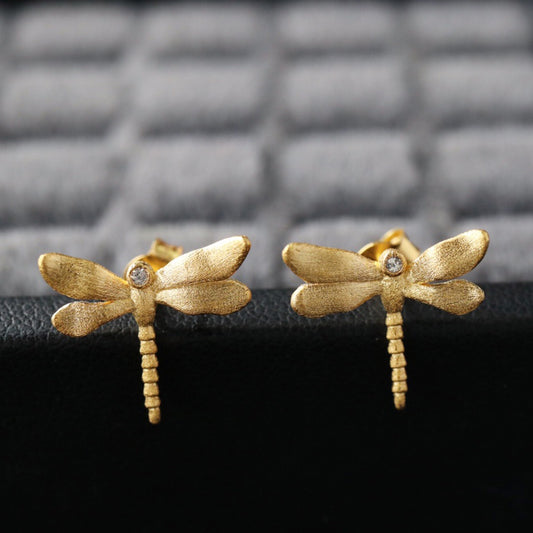 Boucles d'oreilles libellule soyeuse 6377
