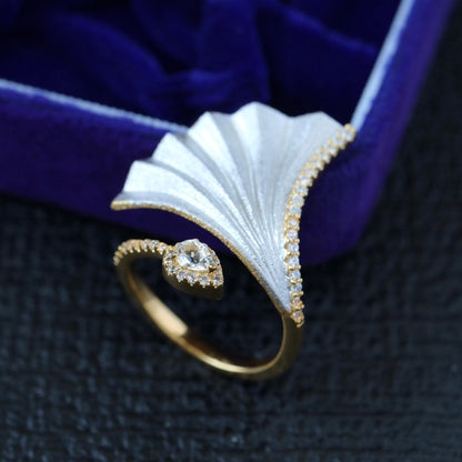 Bague Ginkgo Soyeuse Bicolore 6378