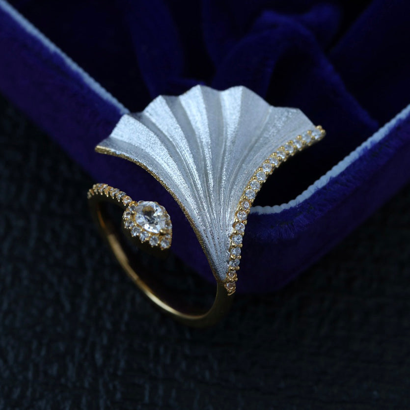 Bague Ginkgo Soyeuse Bicolore 6378