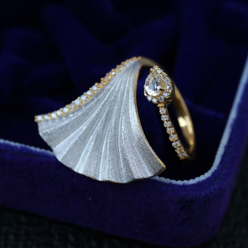 Bague Ginkgo Soyeuse Bicolore 6378
