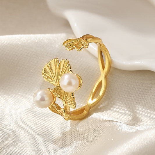 Bague Ginkgo Perle d'Eau Douce RN1000
