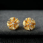 Boucles d'oreilles florales en tissu 6383