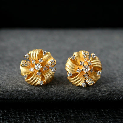 Boucles d'oreilles florales en tissu 6383