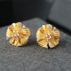 Boucles d'oreilles florales en tissu 6383