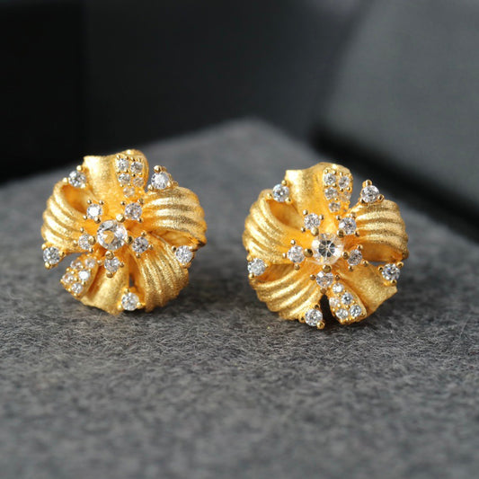 Boucles d'oreilles florales en tissu 6383