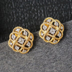 Boucles d'oreilles topaze chaîne corde 6384