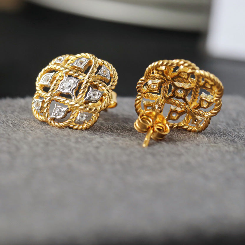 Boucles d'oreilles topaze chaîne corde 6384