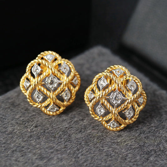 Boucles d'oreilles topaze chaîne corde 6384