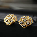 Boucles d'oreilles topaze chaîne corde 6384
