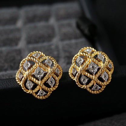 Boucles d'oreilles topaze chaîne corde 6384