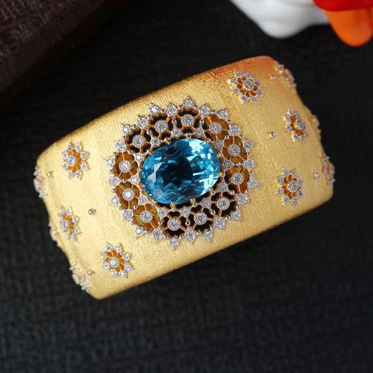 Bracelet ovale topaze ajouré 6385