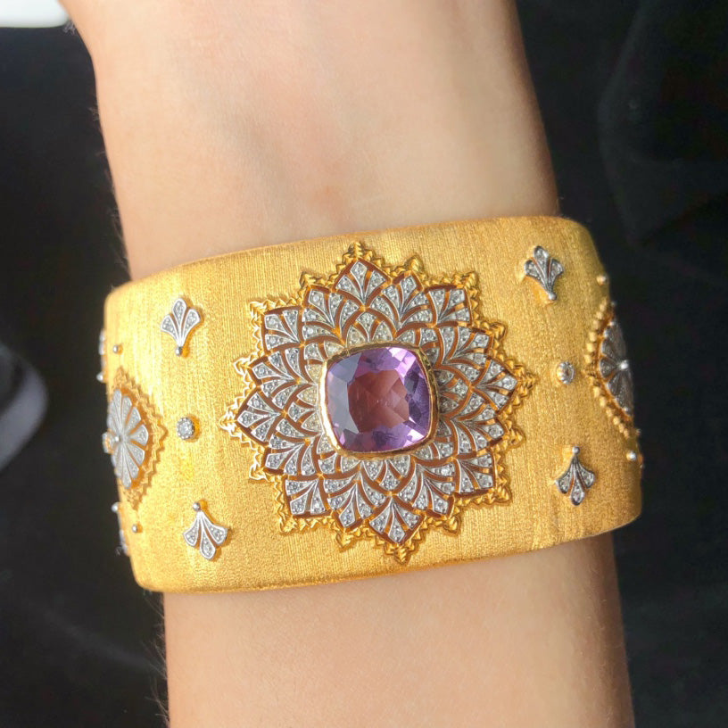 Bracelet large avec topaze naturelle 6386