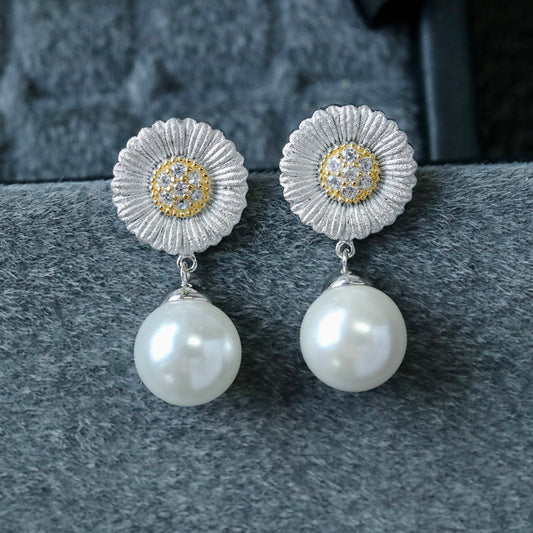 Boucles d'oreilles marguerite soyeuse 6395