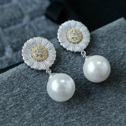 Boucles d'oreilles marguerite soyeuse 6395