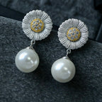 Boucles d'oreilles marguerite soyeuse 6395