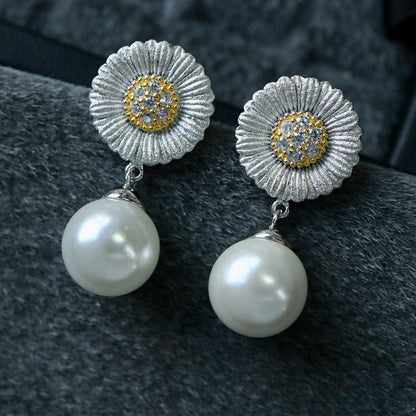 Boucles d'oreilles marguerite soyeuse 6395