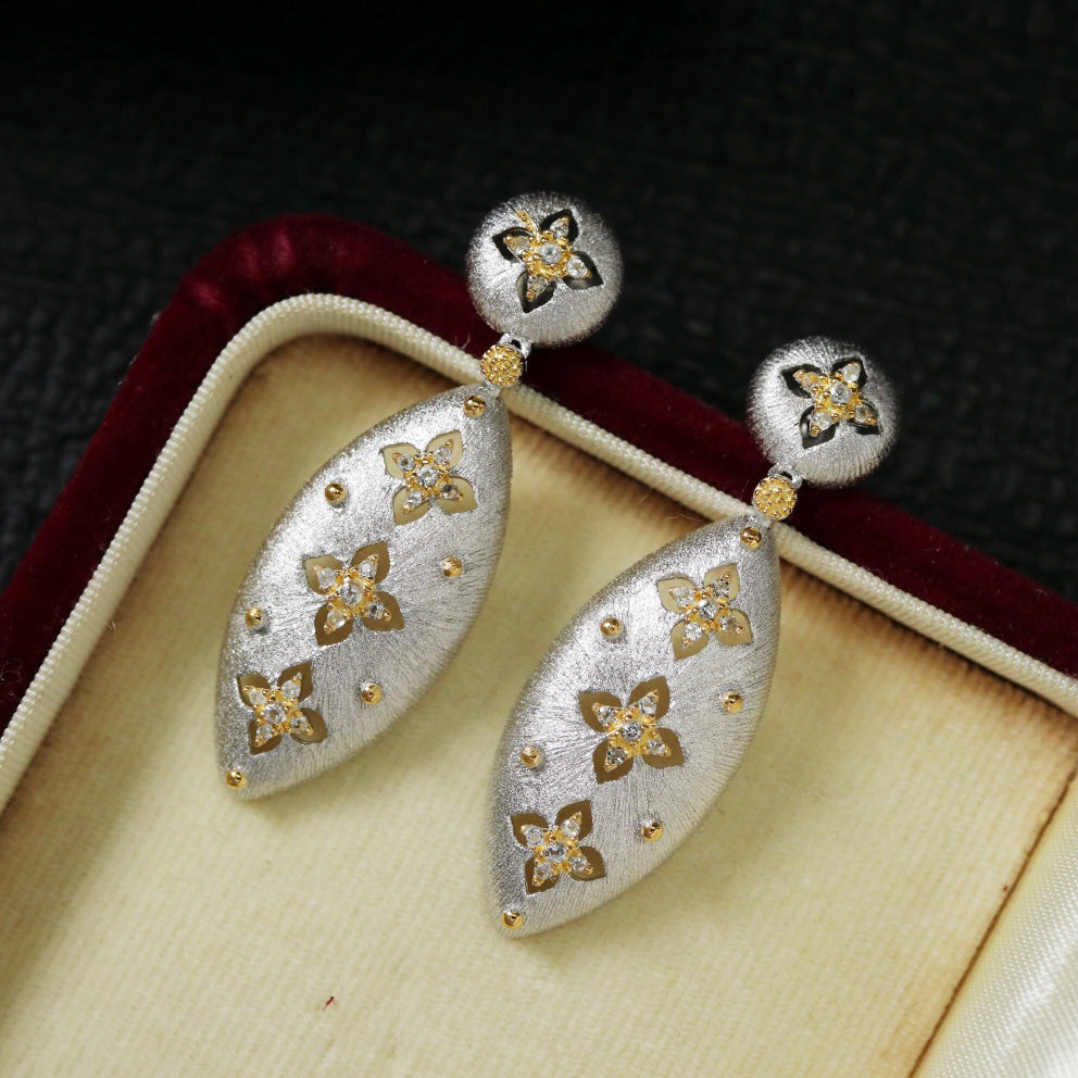 Boucles D'Oreilles Longues Ajourées Étoilées 6411