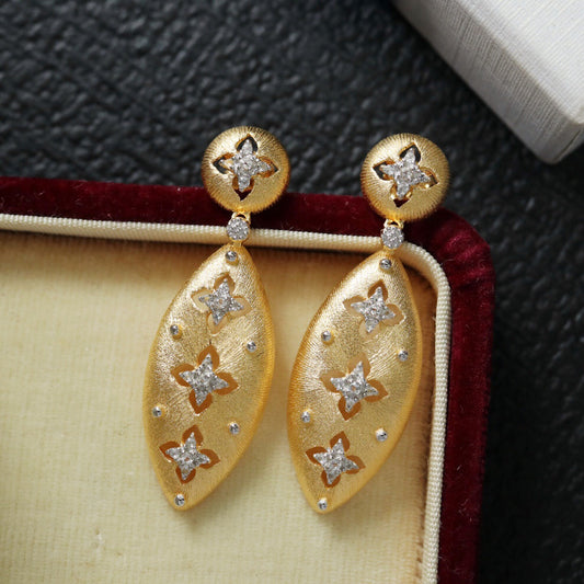 Boucles D'Oreilles Longues Ajourées Étoilées 6411